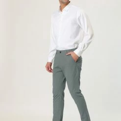 Allegra K Men's Plaid Dress Pants Classic Checked Slim Fit Formal Trousers