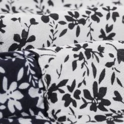 Allegra K Women's Floral Sundress Ruffle Neck Smocked Waist Short Sleeve Dress