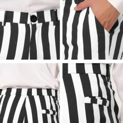 Allegra K Men's Striped Pants Casual Skinny Fit Color Block Pencil Dress Trousers 39 Allegra K Men's Striped Pants Casual Skinny Fit Color Block Pencil Dress Trousers