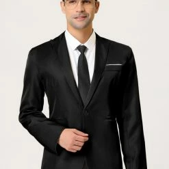 Allegra K Men's Formal Slim Fit Blazer Single Breasted One Button Dress Suit Sports Coat