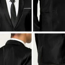 Allegra K Men's Formal Slim Fit Blazer Single Breasted One Button Dress Suit Sports Coat
