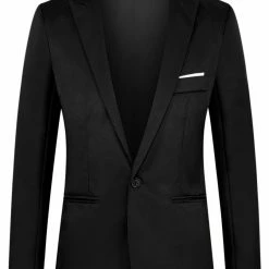 Allegra K Men's Formal Slim Fit Blazer Single Breasted One Button Dress Suit Sports Coat