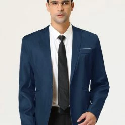 Allegra K Men's Formal Slim Fit Blazer Single Breasted One Button Dress Suit Sports Coat