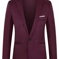 Allegra K Men's Formal Slim Fit Blazer Single Breasted One Button Dress Suit Sports Coat