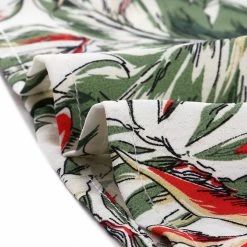 Allegra K Women's Floral Blouses Puff Short Sleeve Square Neck Piping Button Decor Tops