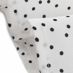 Allegra K Women's Polka Dots Puff Short Sleeve Half Placket Mesh A-Line Shirt Dress