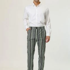 Allegra K Men's Dress Striped Pants Slim Fit Flat Front Prom Pencil Trousers 24 Allegra K Men's Dress Striped Pants Slim Fit Flat Front Prom Pencil Trousers