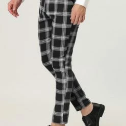 Allegra K Men's Classic Plaid Business Pants Slim Fit Pencil Chino Dress Trousers 19 Allegra K Men's Classic Plaid Business Pants Slim Fit Pencil Chino Dress Trousers
