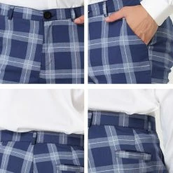 Allegra K Men's Classic Plaid Business Pants Slim Fit Pencil Chino Dress Trousers 29 Allegra K Men's Classic Plaid Business Pants Slim Fit Pencil Chino Dress Trousers