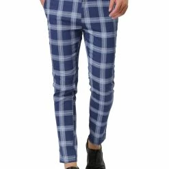 Allegra K Men's Classic Plaid Business Pants Slim Fit Pencil Chino Dress Trousers 24 Allegra K Men's Classic Plaid Business Pants Slim Fit Pencil Chino Dress Trousers