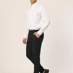 Allegra K Men's Business Chino Solid Color Flat Front Slim Fit Dress Pants 37 Allegra K Men's Business Chino Solid Color Flat Front Slim Fit Dress Pants