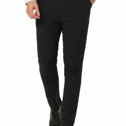 Allegra K Men's Business Chino Solid Color Flat Front Slim Fit Dress Pants 34 Allegra K Men's Business Chino Solid Color Flat Front Slim Fit Dress Pants