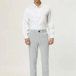 Allegra K Men's Business Chino Solid Color Flat Front Slim Fit Dress Pants 24 Allegra K Men's Business Chino Solid Color Flat Front Slim Fit Dress Pants
