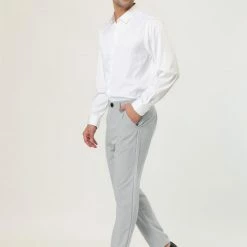 Allegra K Men's Business Chino Solid Color Flat Front Slim Fit Dress Pants 25 Allegra K Men's Business Chino Solid Color Flat Front Slim Fit Dress Pants