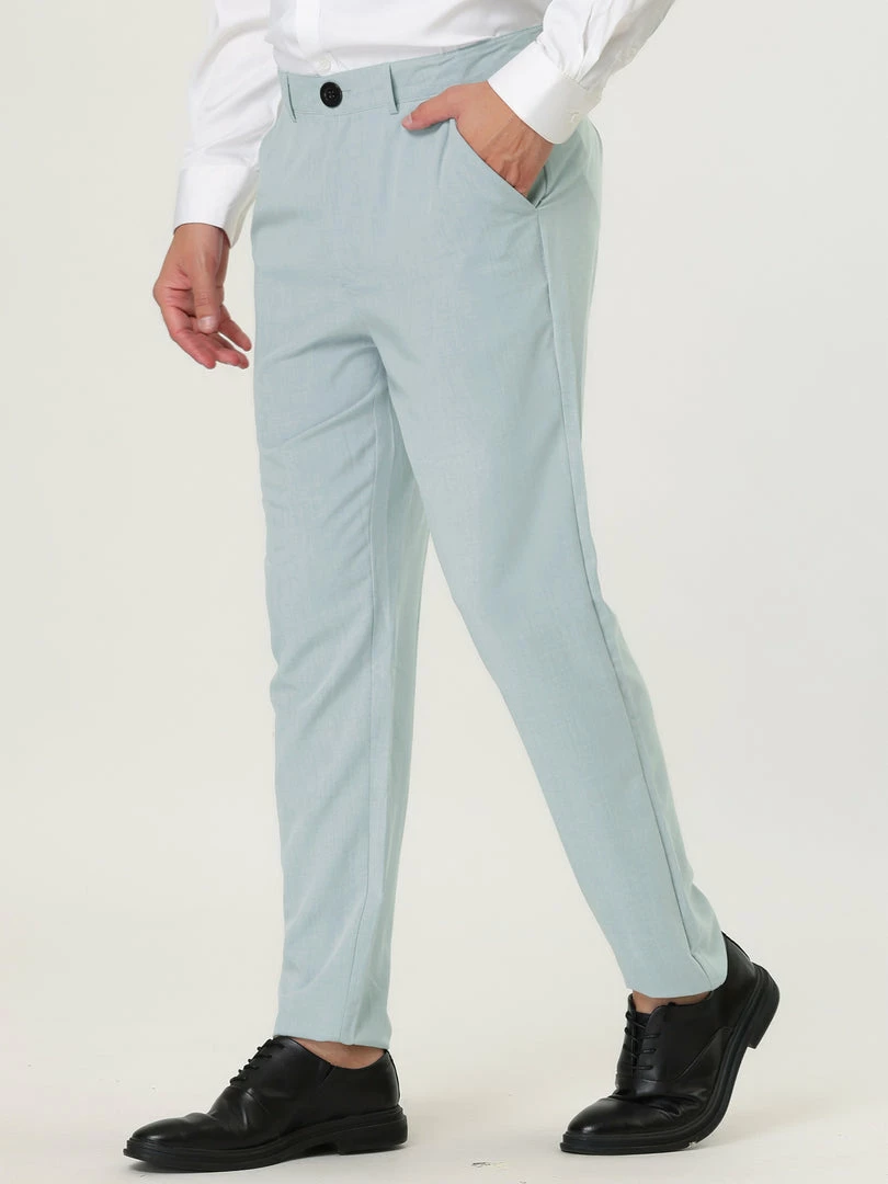 Allegra K Men's Business Chino Solid Color Flat Front Slim Fit Dress Pants 11 Allegra K Men's Business Chino Solid Color Flat Front Slim Fit Dress Pants