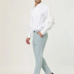 Allegra K Men's Business Chino Solid Color Flat Front Slim Fit Dress Pants 31 Allegra K Men's Business Chino Solid Color Flat Front Slim Fit Dress Pants