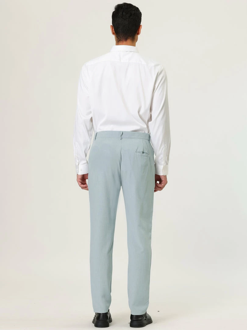 Allegra K Men's Business Chino Solid Color Flat Front Slim Fit Dress Pants 14 Allegra K Men's Business Chino Solid Color Flat Front Slim Fit Dress Pants