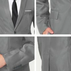 Allegra K Men's Dress Slim Fit Blazer Single Breasted One Button Prom Suit Sports Coat