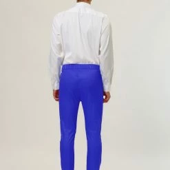 Allegra K Men's Slim Fit Dress Trousers Flat Front Solid Color Skinny Business Pants