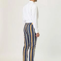 Allegra K Men's Striped Dress Pants Slim Fit Contrast Color Business Trousers 32 Allegra K Men's Striped Dress Pants Slim Fit Contrast Color Business Trousers