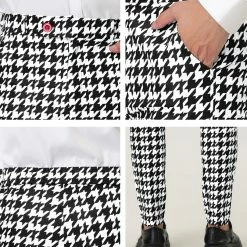 Allegra K Men's Casual Geometric Printed Color Block Flat Front Dress Pants