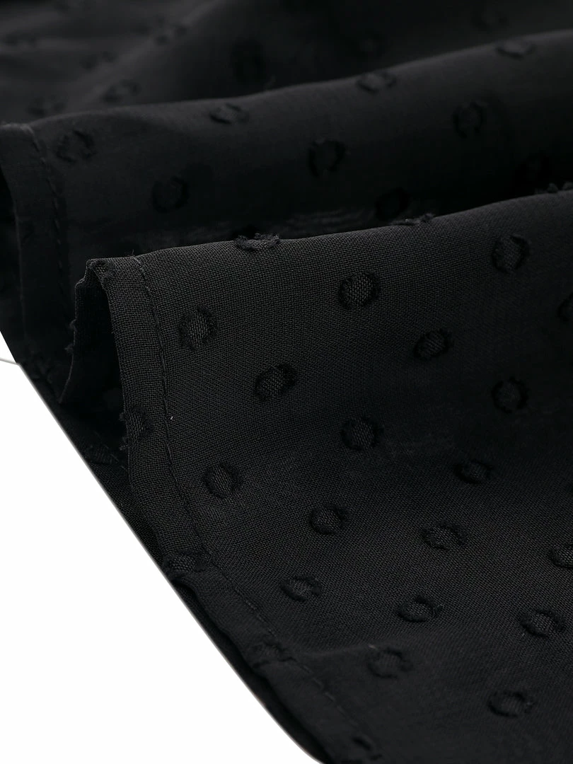 Allegra K Women's Balloon Sleeve Button Up V Neck A-Line Swiss Dots Ruffle Dress 9 Allegra K Women's Balloon Sleeve Button Up V Neck A-Line Swiss Dots Ruffle Dress