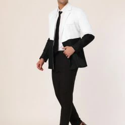 Allegra K Men's Dress Slim Fit Blazer Color Block Button Formal Suit Sports Coat
