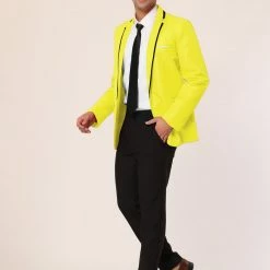 Allegra K Men's Business Slim Fit Blazer Single Breasted One Button Prom Suit Sports Coat 55 Allegra K Men's Business Slim Fit Blazer Single Breasted One Button Prom Suit Sports Coat