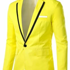 Allegra K Men's Business Slim Fit Blazer Single Breasted One Button Prom Suit Sports Coat 52 Allegra K Men's Business Slim Fit Blazer Single Breasted One Button Prom Suit Sports Coat