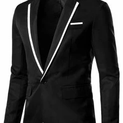 Allegra K Men's Business Slim Fit Blazer Single Breasted One Button Prom Suit Sports Coat 58 Allegra K Men's Business Slim Fit Blazer Single Breasted One Button Prom Suit Sports Coat