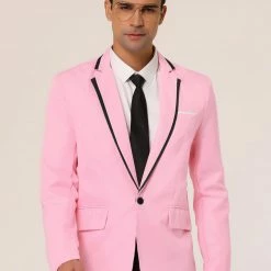 Allegra K Men's Business Slim Fit Blazer Single Breasted One Button Prom Suit Sports Coat 35 Allegra K Men's Business Slim Fit Blazer Single Breasted One Button Prom Suit Sports Coat