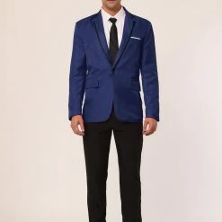 Allegra K Men's Business Slim Fit Blazer Single Breasted One Button Prom Suit Sports Coat 42 Allegra K Men's Business Slim Fit Blazer Single Breasted One Button Prom Suit Sports Coat