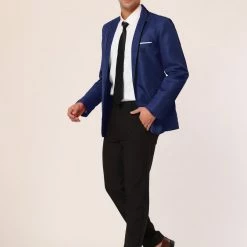 Allegra K Men's Business Slim Fit Blazer Single Breasted One Button Prom Suit Sports Coat 43 Allegra K Men's Business Slim Fit Blazer Single Breasted One Button Prom Suit Sports Coat