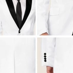 Allegra K Men's Dress Slim Fit Blazer Contrast Color Collar One Button Prom Suit Sports Coat 17 Allegra K Men's Dress Slim Fit Blazer Contrast Color Collar One Button Prom Suit Sports Coat