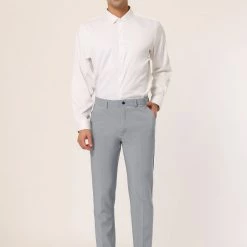 Allegra K Men's Dress Business Pants Classic Fit Flat Front Suit Trousers