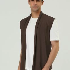Allegra K Men Casual Open Front Sleeveless Irregular Hem Cardigan Vest With No Button 94 Allegra K Men Casual Open Front Sleeveless Irregular Hem Cardigan Vest With No Button