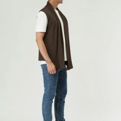 Allegra K Men Casual Open Front Sleeveless Irregular Hem Cardigan Vest With No Button 95 Allegra K Men Casual Open Front Sleeveless Irregular Hem Cardigan Vest With No Button
