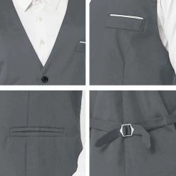 Allegra K Men's Slim Fit Suit Vest Business Formal Dress Waistcoat Vests 49 Allegra K Men's Slim Fit Suit Vest Business Formal Dress Waistcoat Vests