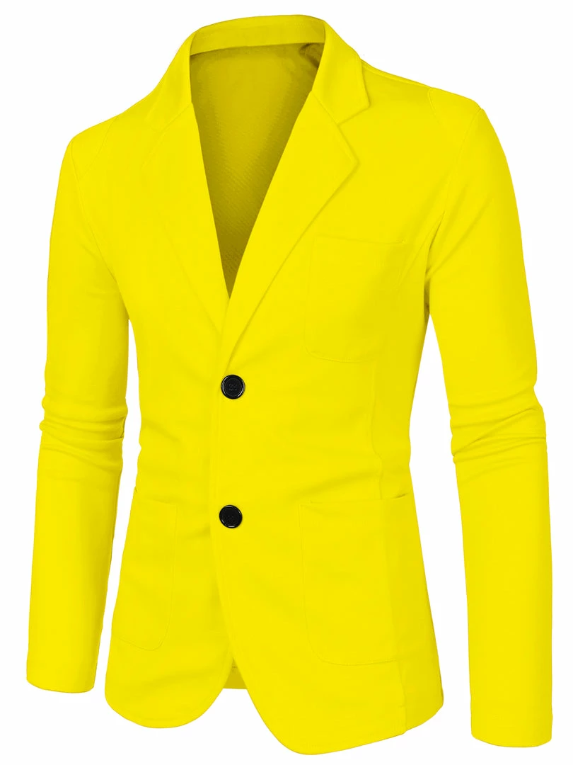 Allegra K 1310-X01 Men Notched Lapel Solid Color Pockets Front Long Sleeve Knit Blazer Coats & Outerwear 3 Allegra K 1310-X01 Men Notched Lapel Solid Color Pockets Front Long Sleeve Knit Blazer Coats & Outerwear