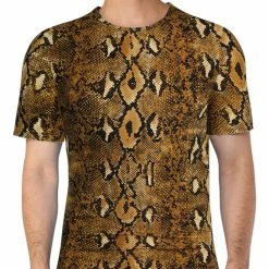 Allegra K Men's Prints Shirts Round Neck Pattern Short Sleeve T Shirt