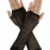 Allegra K Pair Elastic Mesh Fishnet Elbow Fingerless Goth Arm Warmers For Women Accessories