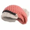 Allegra K Accessories YM-22 Woman Chic Contrast Color Pom Pom Top Design Winter Knitted Hat