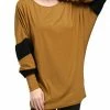 Women Allegra K Color Block Batwing Sleeves Oversize Tunic Top 1 Women Allegra K Color Block Batwing Sleeves Oversize Tunic Top