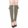 Allegra K Accessories Woman Pom-Pom Decor Ribbed Stretchy Knitted Leg Warmers Pair