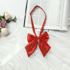 Allegra K Accessories Adjustable Solid Color Uniform Pre-tied Bowknot Halter Neck Bow Tie For Women