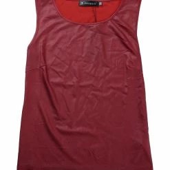 Allegra K U Neck Stretchy Slim Fit Metallic Tank Top Tops & Blouses