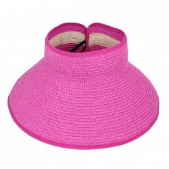 Allegra K Accessories Women Bowknot Decor Beach Sun Visor Foldable Roll Up Straw Hat