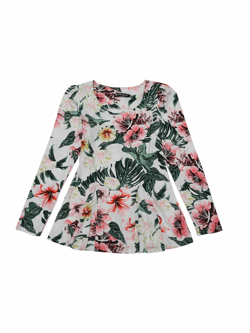 Allegra K 6507 Ladies Long Sleeves Scoop Neck Leopard Prints Peplum Shirt Women 3 Allegra K 6507 Ladies Long Sleeves Scoop Neck Leopard Prints Peplum Shirt Women