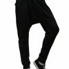 Allegra K HZ150305 Men Mid Rise Elastic Waist Front Pockets Tapered Harem Pants