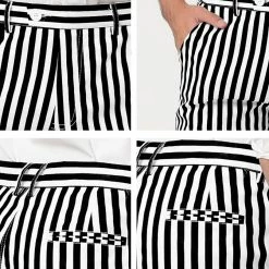 Allegra K Men's Summer Shorts Stripe Slim Fit Flat Front Seersucker Chino Short Pants